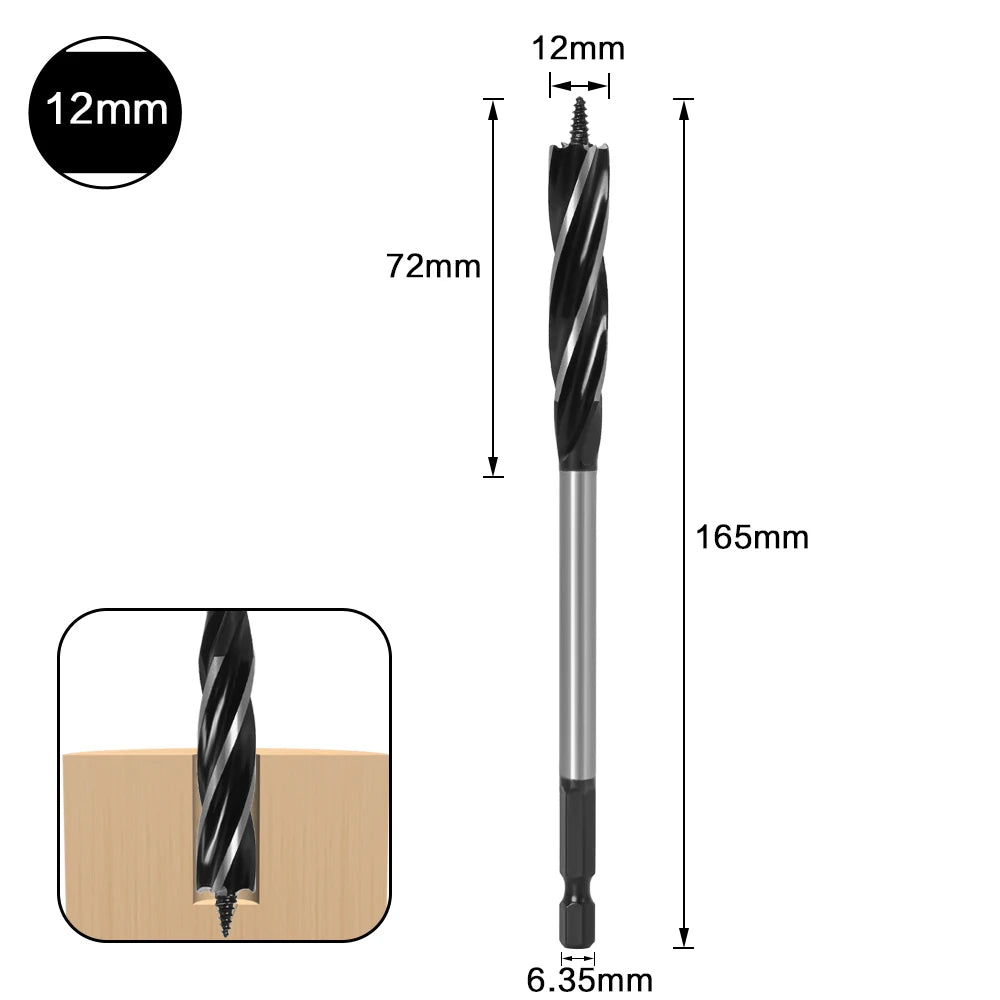 🪵 10–35mm Wood Twist Drill Bit Set – Fast Cut Auger Carpenter Tool