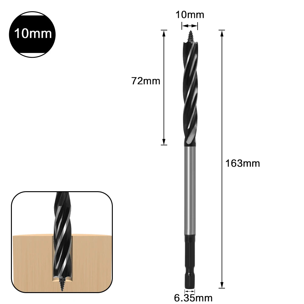 🪵 10–35mm Wood Twist Drill Bit Set – Fast Cut Auger Carpenter Tool