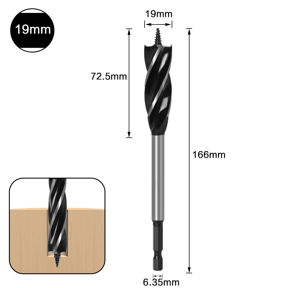🪵 10–35mm Wood Twist Drill Bit Set – Fast Cut Auger Carpenter Tool