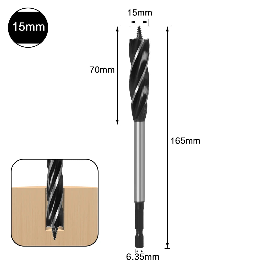 🪵 10–35mm Wood Twist Drill Bit Set – Fast Cut Auger Carpenter Tool