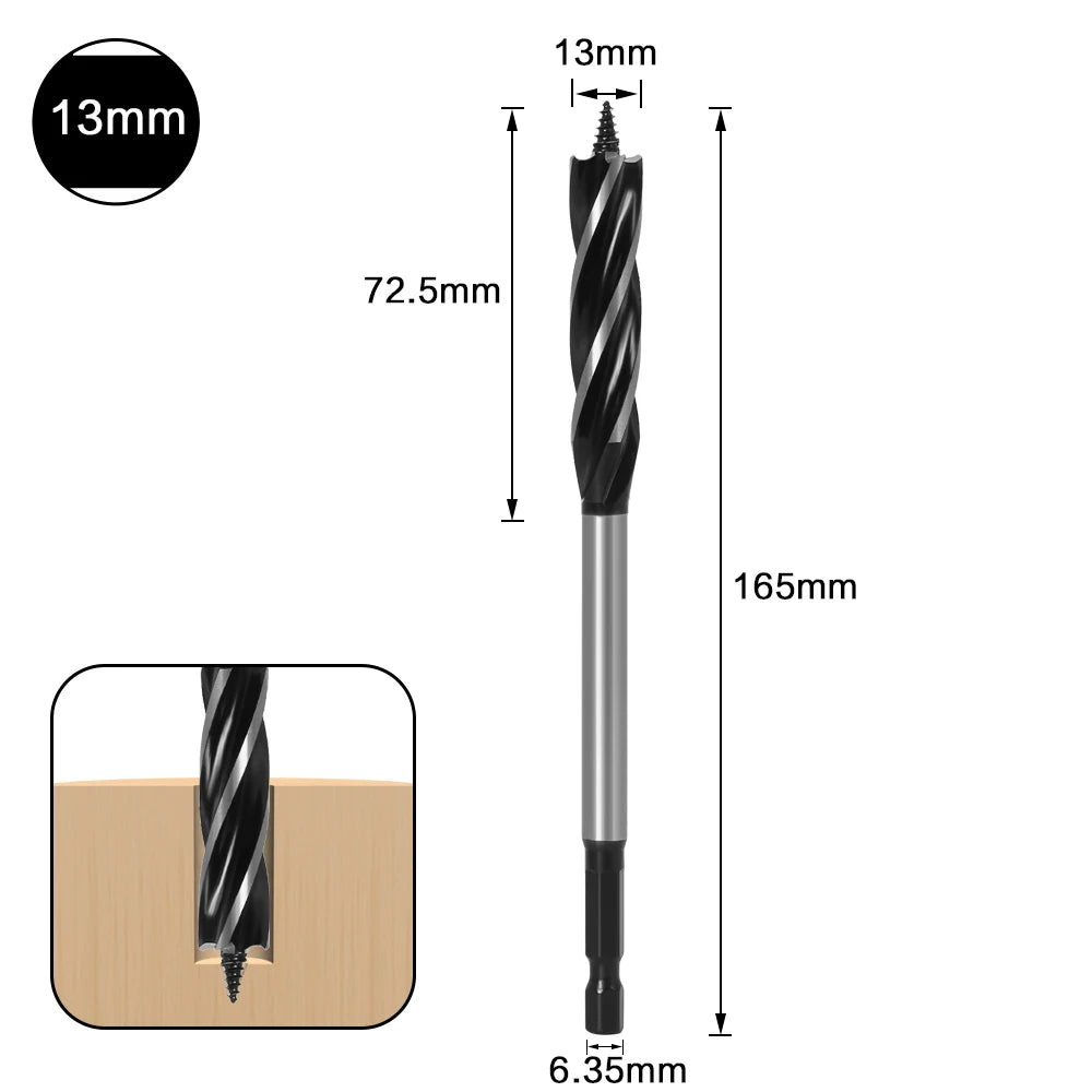 🪵 10–35mm Wood Twist Drill Bit Set – Fast Cut Auger Carpenter Tool