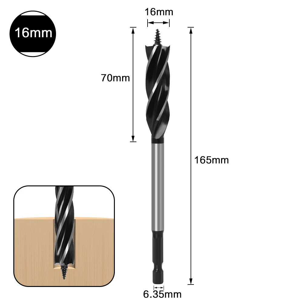 🪵 10–35mm Wood Twist Drill Bit Set – Fast Cut Auger Carpenter Tool