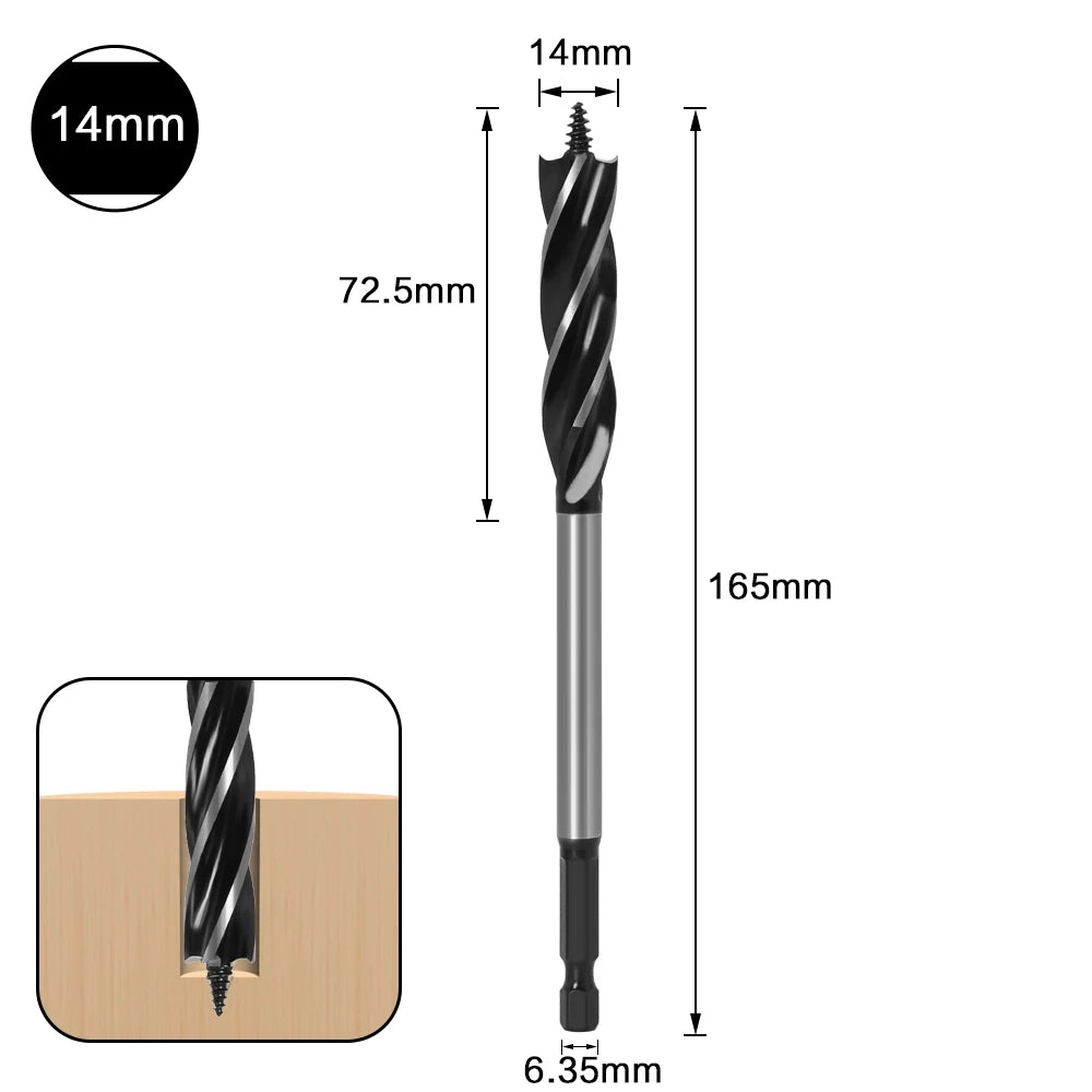 🪵 10–35mm Wood Twist Drill Bit Set – Fast Cut Auger Carpenter Tool