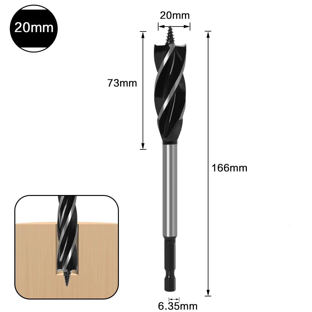🪵 10–35mm Wood Twist Drill Bit Set – Fast Cut Auger Carpenter Tool