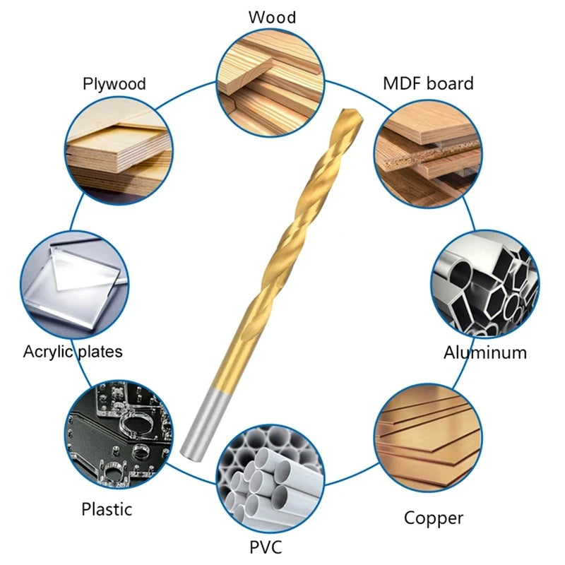🧰 13PCS Multi-Material Drill Bit Set (3/16” – 1/2”) – Glass, Metal, Tile & Masonry