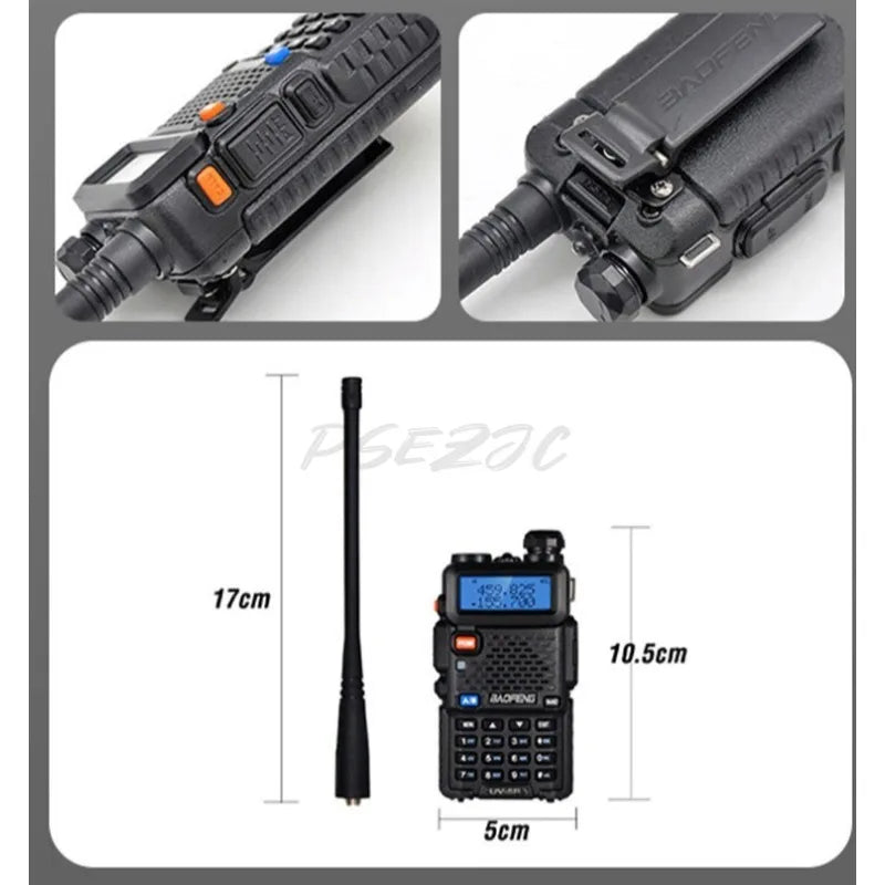 📻 UV-5R Dual Band 5W Handheld Walkie Talkie – Long Range Outdoor Intercom (128 Channels)