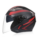 🪖 Motorcycle Half Face Helmet – Dual Lens Open Face (DOT Certified, All-Season)