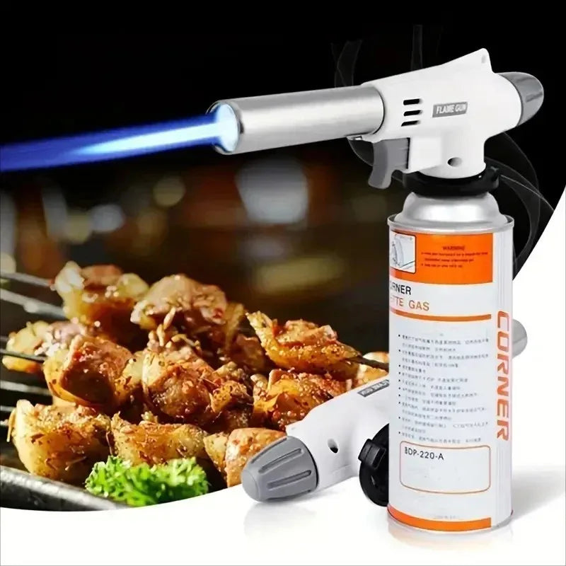🔥 Butane Gas Torch with Auto Ignition – Adjustable Flame for Cooking, BBQ & Camping