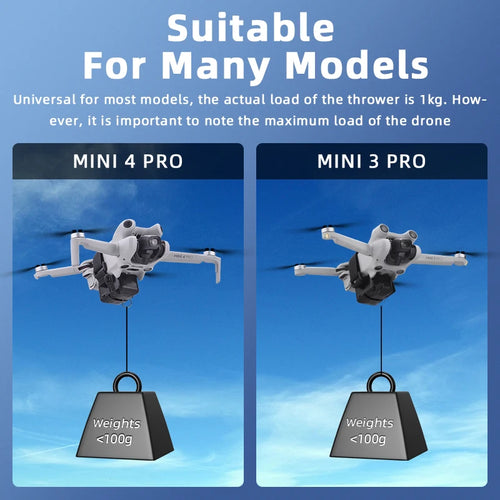 BRDRC Airdrop System for DJI Mini 4K/Mini 4 Pro/Air 3/Mini 3 Pro/Mavic 3/Mavic Pro Drone Thrower Fishing Life Rescue Send Gift