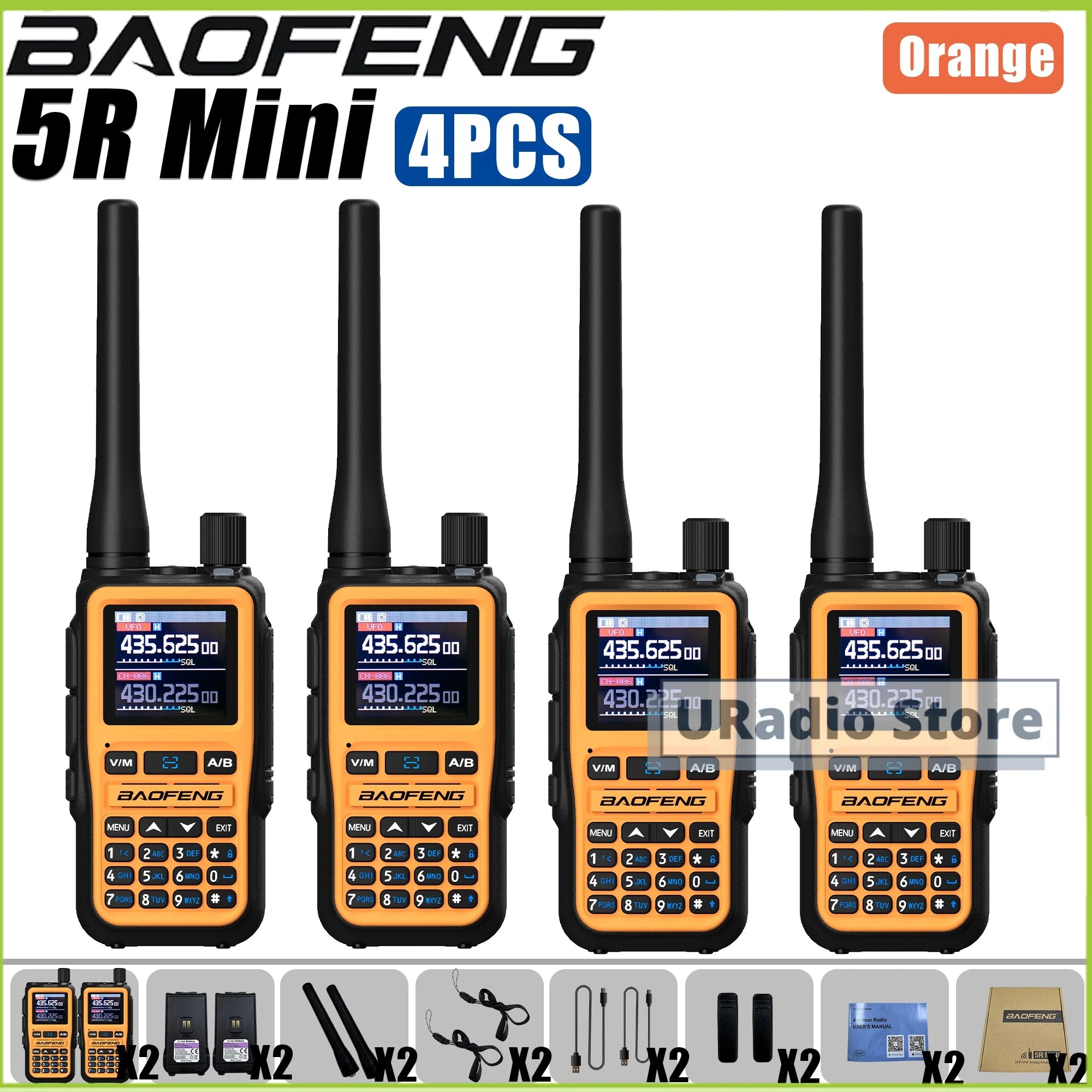Baofeng UV-5R Mini Dual Band Walkie Talkie (USB-C, 999 Channels)
