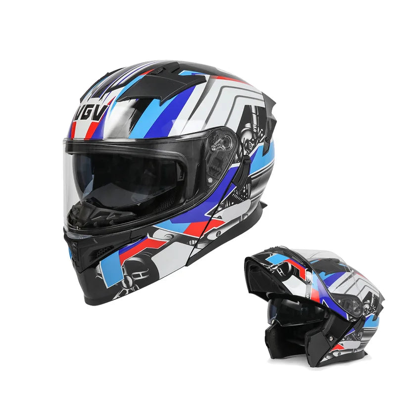 Modular Flip-Up Motorcycle Helmet – Full Face Convertible (Unisex, All-Season)