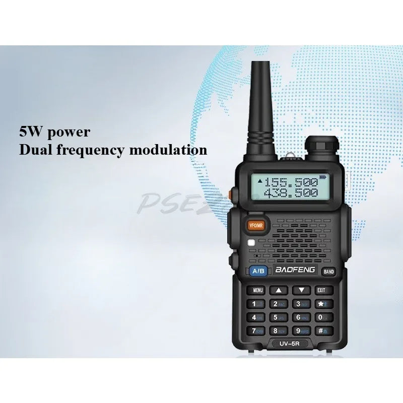 📻 UV-5R Dual Band 5W Handheld Walkie Talkie – Long Range Outdoor Intercom (128 Channels)
