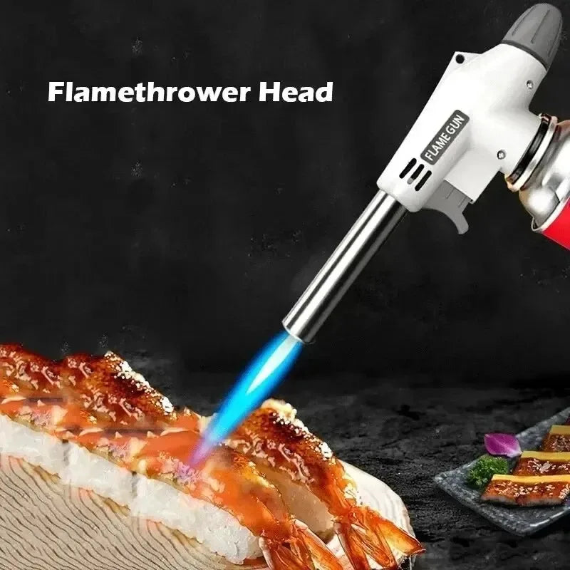 🔥 Butane Gas Torch with Auto Ignition – Adjustable Flame for Cooking, BBQ & Camping