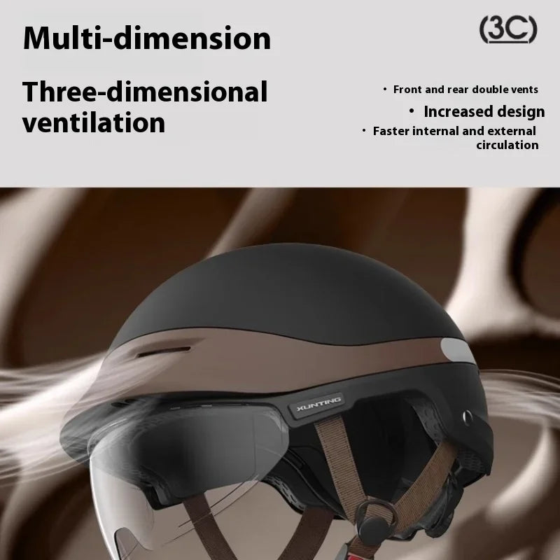 Motocycle Lightweight Half Helmet – Adjustable Fit (21.3–24.4 in)