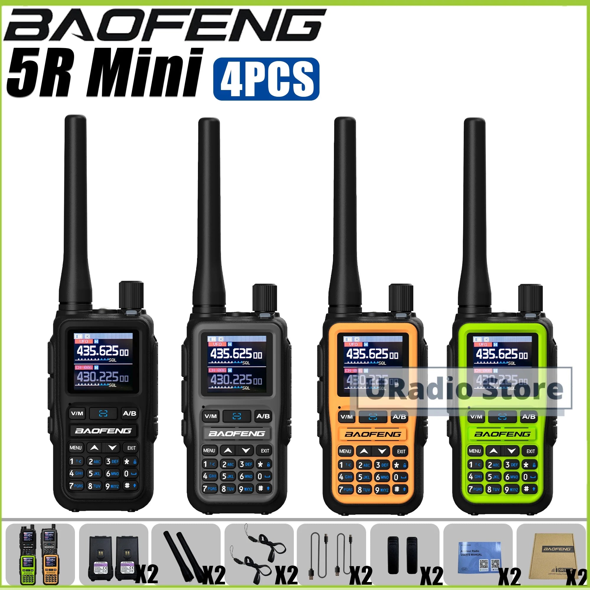 Baofeng UV-5R Mini Dual Band Walkie Talkie (USB-C, 999 Channels)