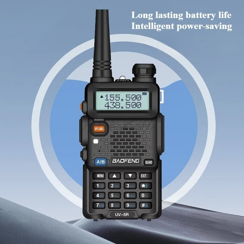 📻 UV-5R Dual Band 5W Handheld Walkie Talkie – Long Range Outdoor Intercom (128 Channels)
