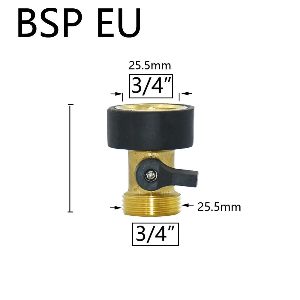 🚿 Solid Brass Garden Hose Splitter – 2-Way / 4-Way Water Control Valve