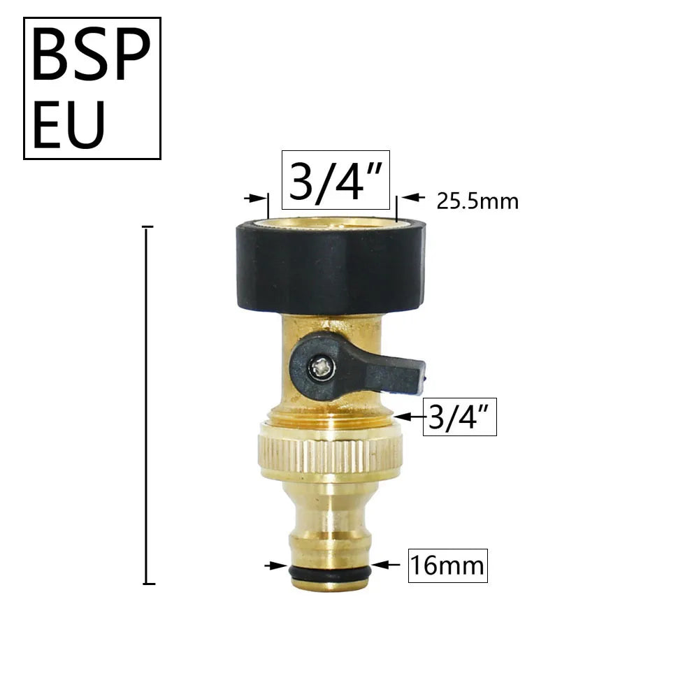 🚿 Solid Brass Garden Hose Splitter – 2-Way / 4-Way Water Control Valve