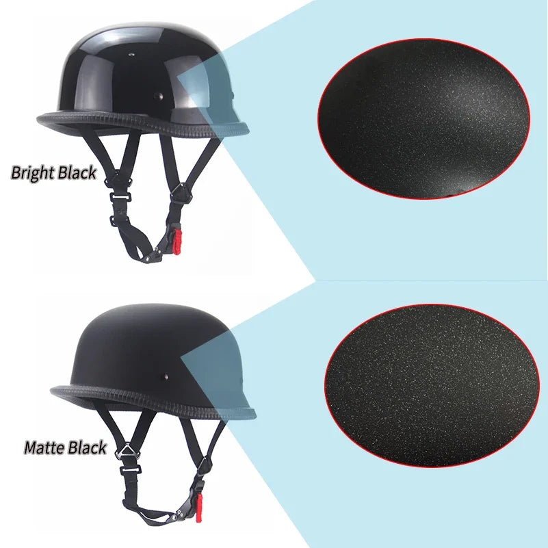 Vintage Motorcycle Half Face Helmet – Retro Cruiser Style (DOT Certified)