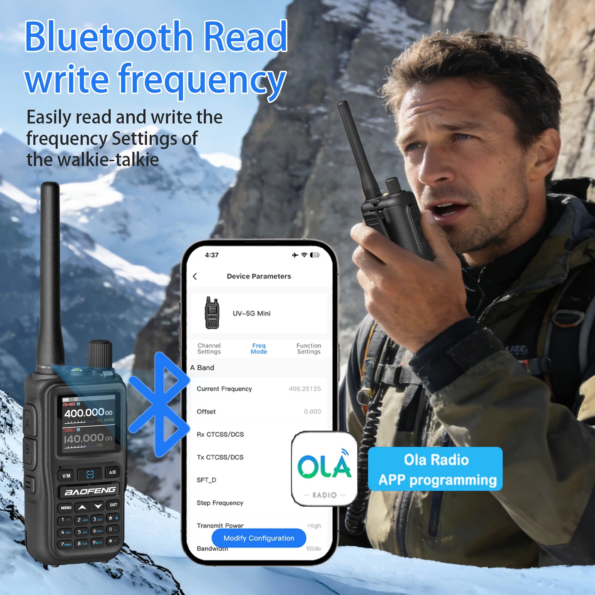 📡 Baofeng UV-5R Mini Dual Band Walkie Talkie (5W, Bluetooth APP, Type-C, 2-Pack)