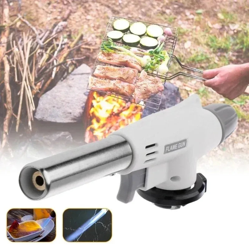 🔥 Butane Gas Torch with Auto Ignition – Adjustable Flame for Cooking, BBQ & Camping