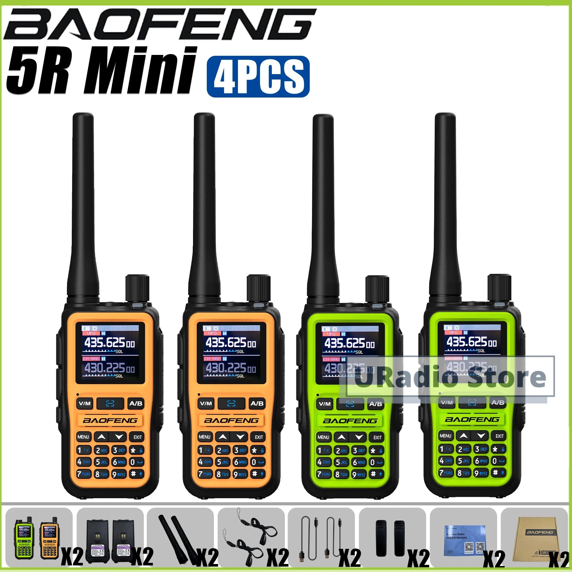Baofeng UV-5R Mini Dual Band Walkie Talkie (USB-C, 999 Channels)