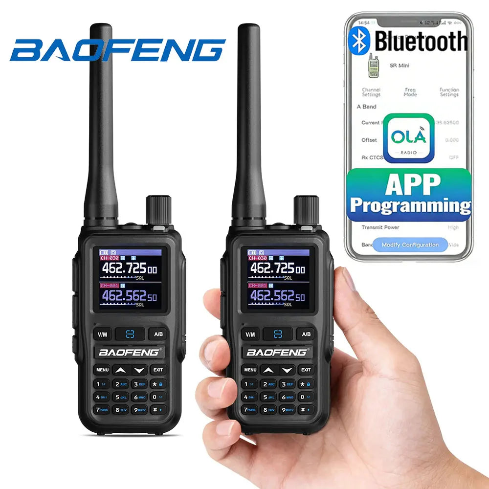 2-Pack Baofeng UV-5R Mini Dual Band Walkie Talkies (Bluetooth, Type-C, 999CH)