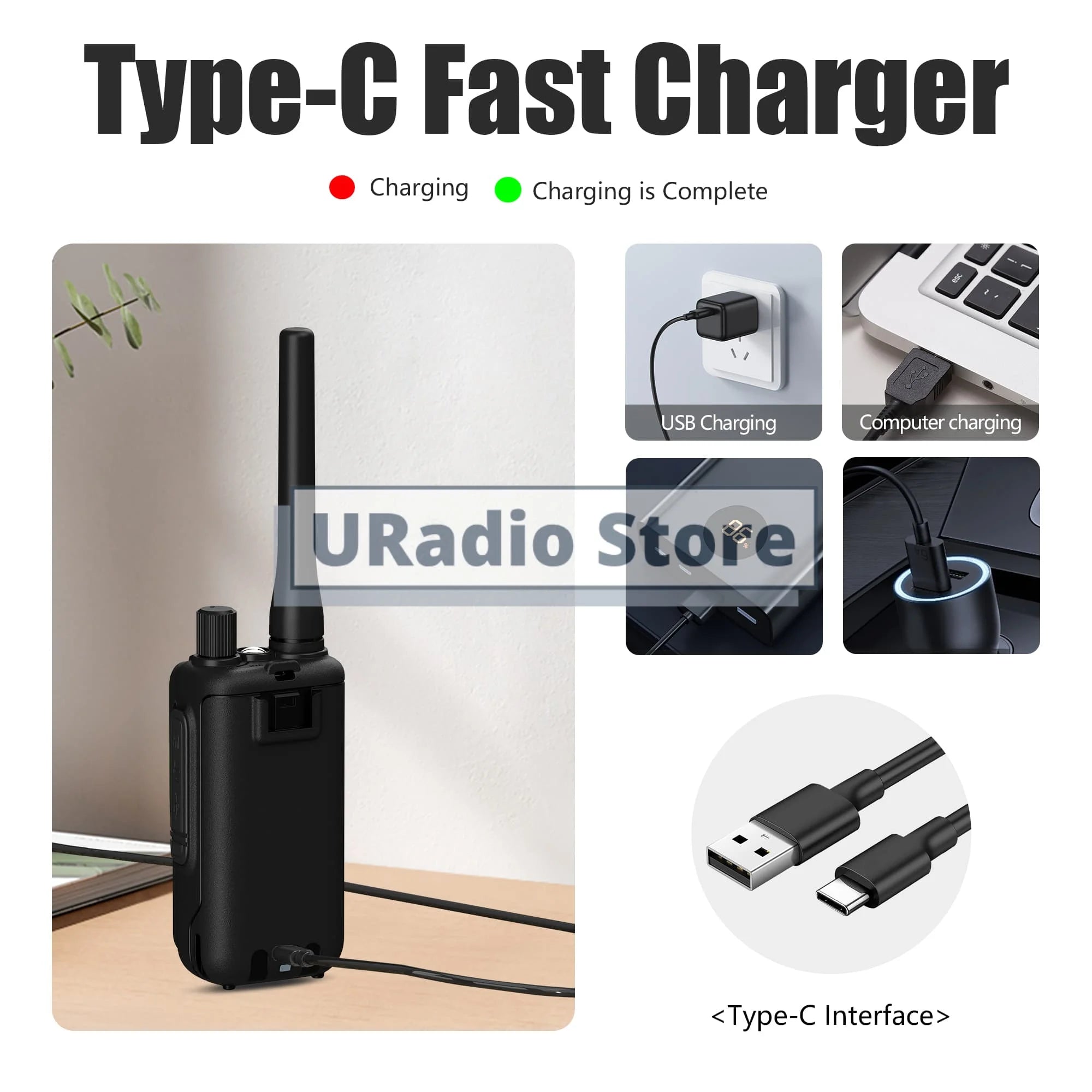 Baofeng UV-5R Mini Dual Band Walkie Talkie (USB-C, 999 Channels)