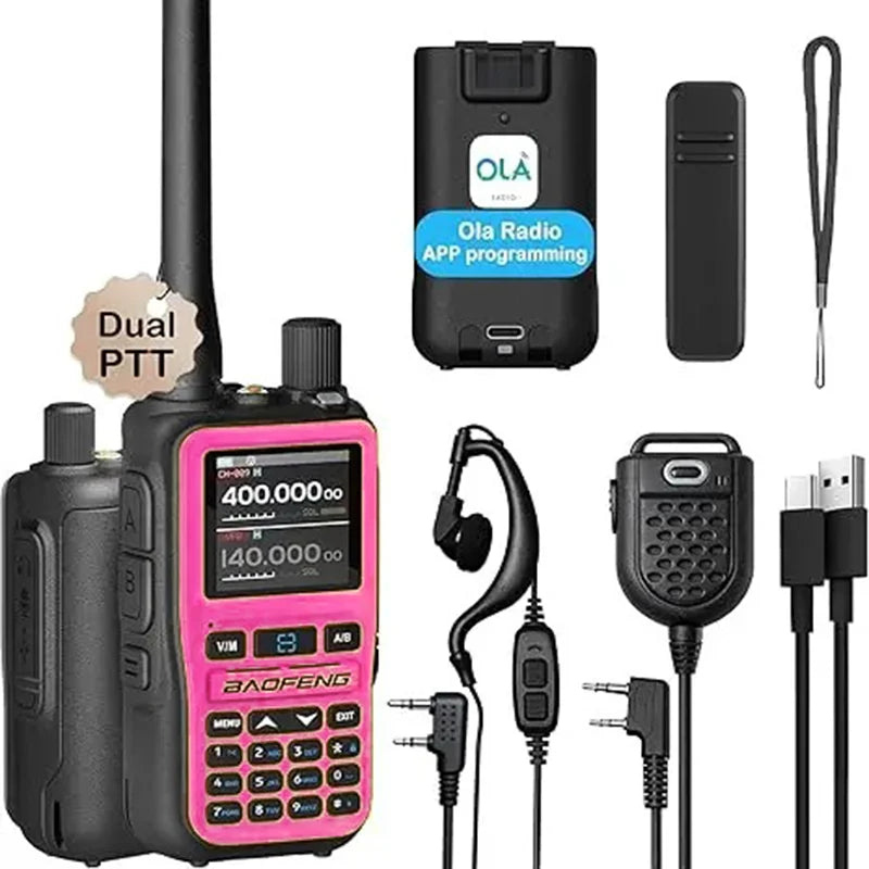 📡 Baofeng UV-5R Mini Dual Band Walkie Talkie (5W, Bluetooth APP, Type-C, 2-Pack)