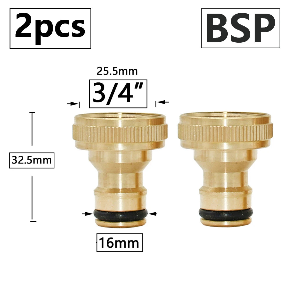 🚿 Solid Brass Garden Hose Splitter – 2-Way / 4-Way Water Control Valve