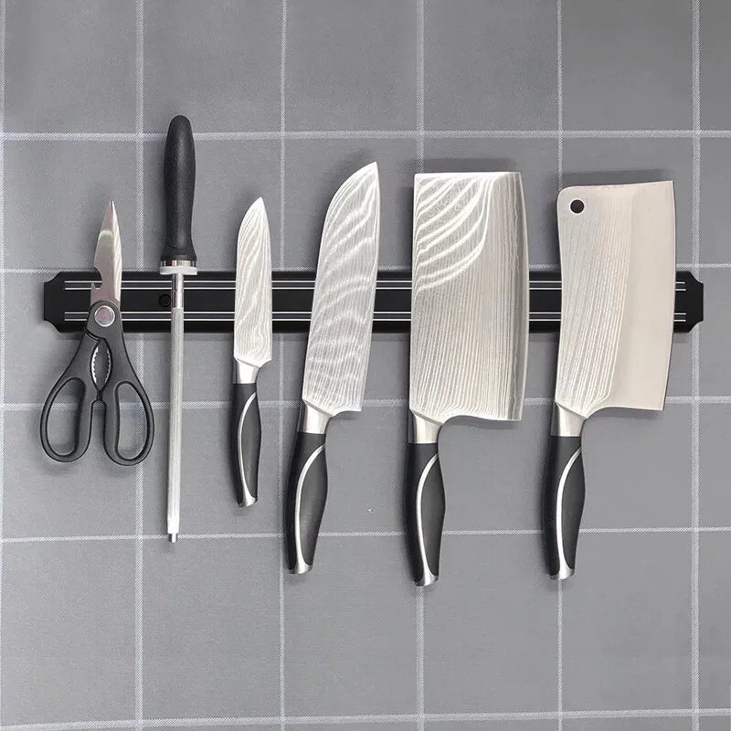🔪 Magnetic Knife Holder Wall Mount – Space-Saving Kitchen Storage Rack (3 Sizes)