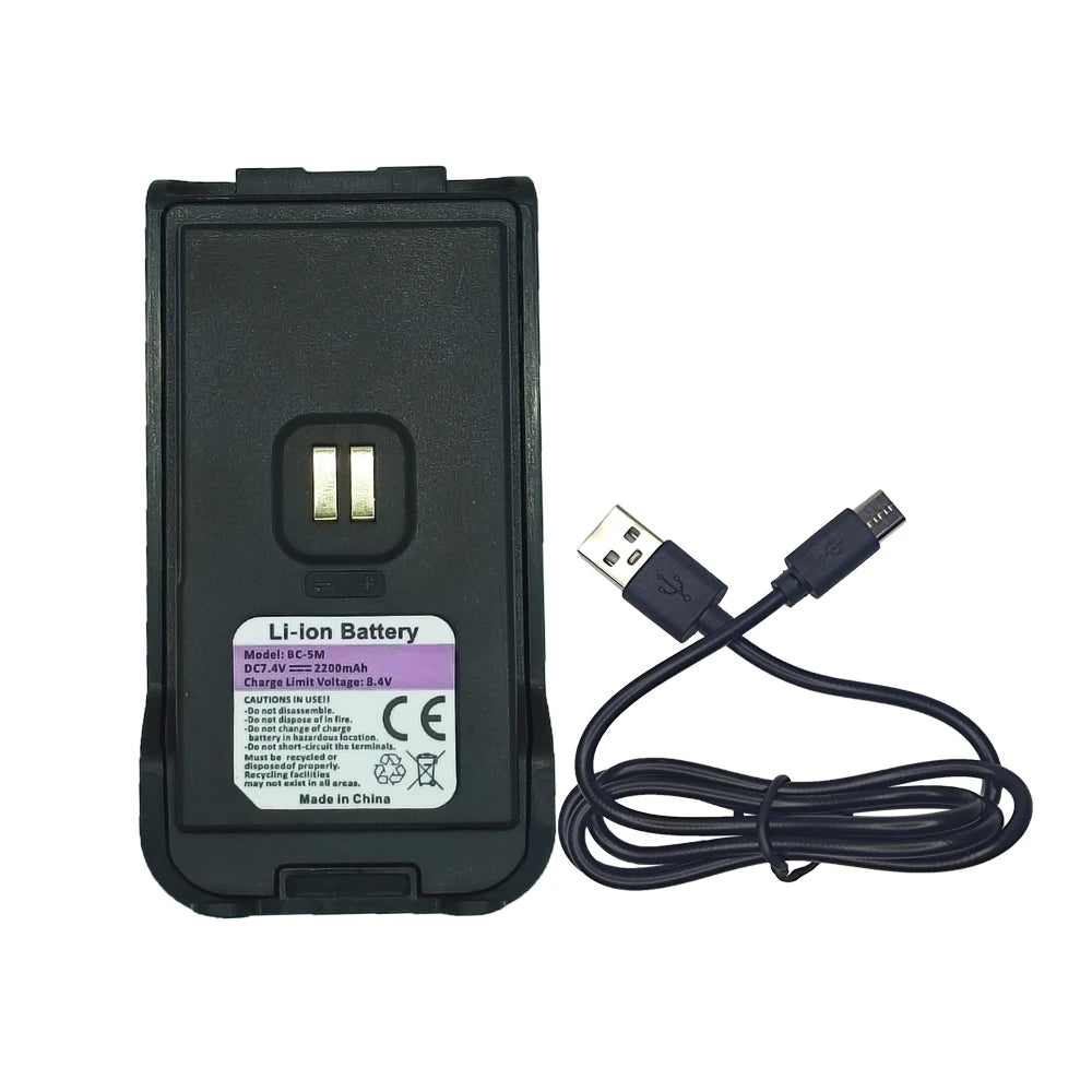 🔋 UV-5R Mini 2200mAh Battery – Type-C Rechargeable (7.4V Li-ion)