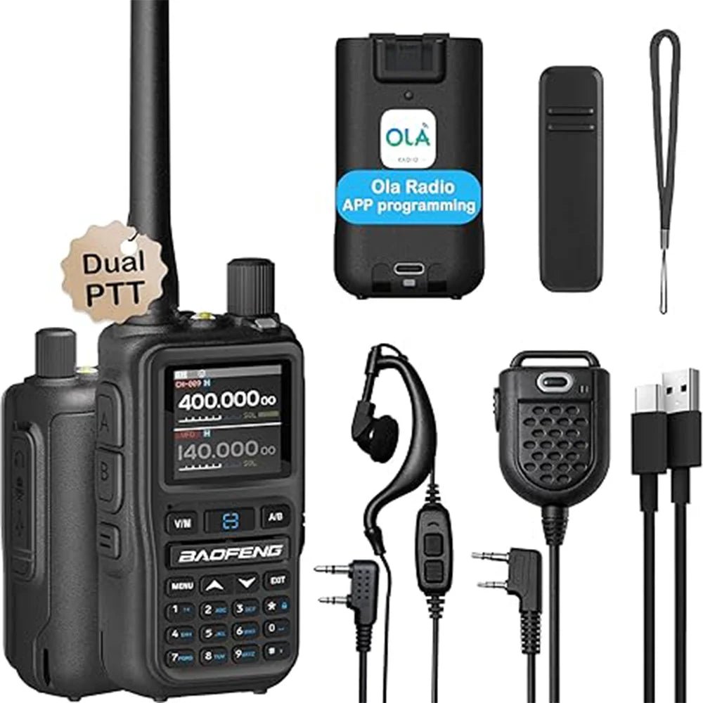 📡 Baofeng UV-5R Mini Dual Band Walkie Talkie (5W, Bluetooth APP, Type-C, 2-Pack)