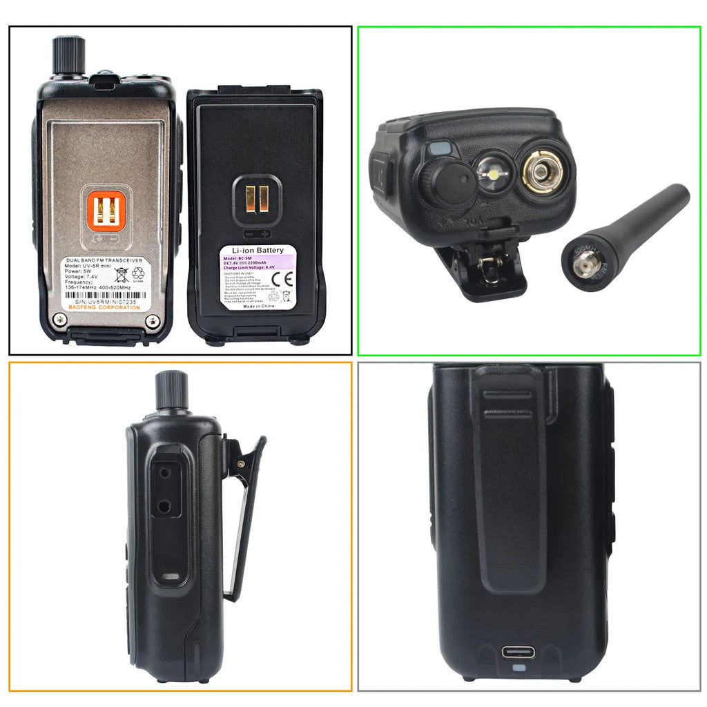 📡 2-Pack Baofeng UV-5R Mini Dual Band Walkie Talkies (Dual PTT, Type-C, 5W)