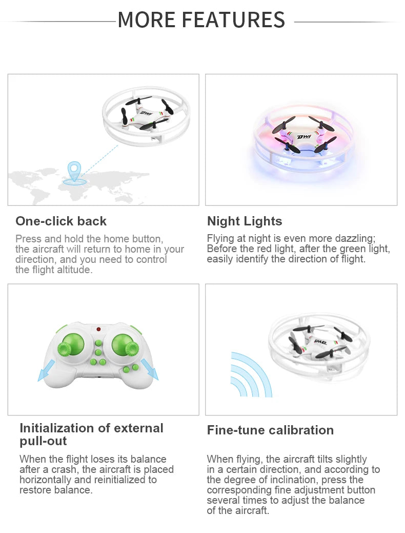 DWI D1 Dron 2.4 G Mini Remote Control drone handled Aircraft New Children's Toy Micro Aircraft Fixed Height Quadcopter toy gifts