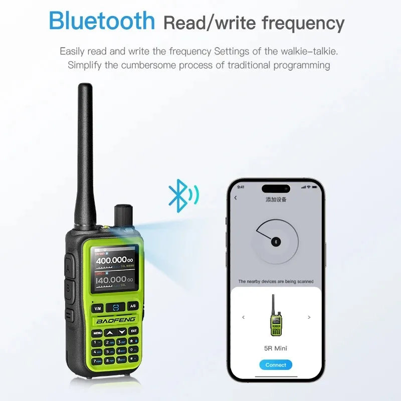 📡 Baofeng UV-5R Mini Bluetooth Dual Band Walkie Talkie (Type-C, 2200mAh)