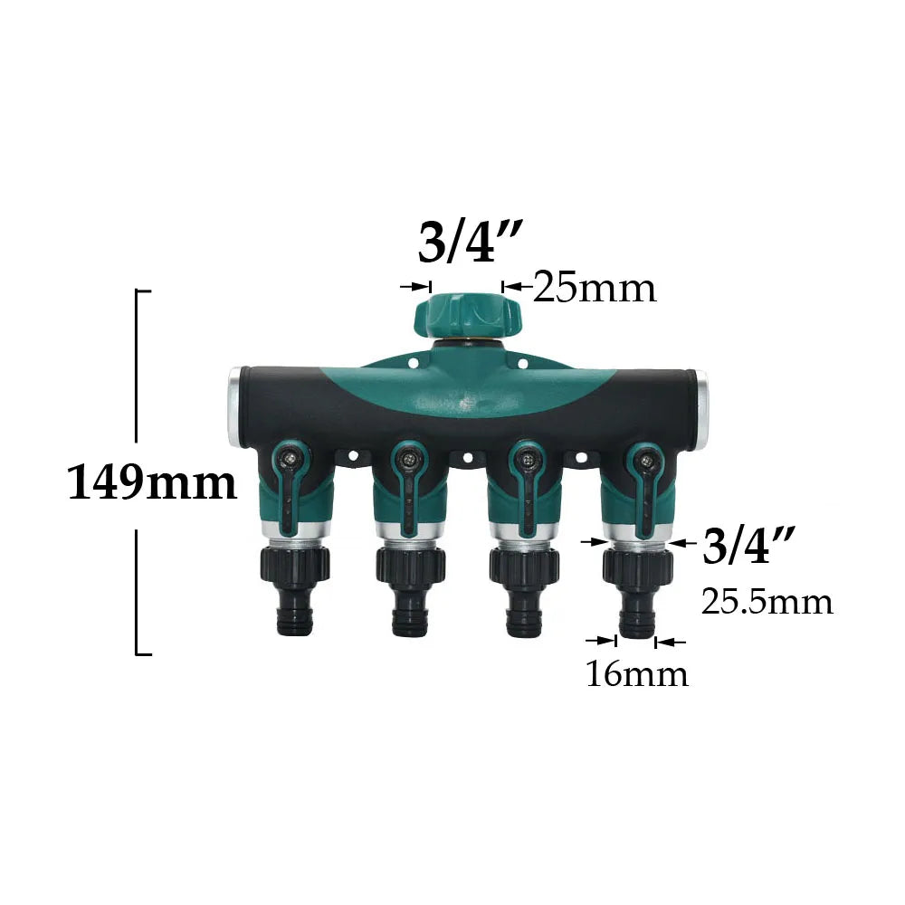 🚿 Solid Brass Garden Hose Splitter – 2-Way / 4-Way Water Control Valve