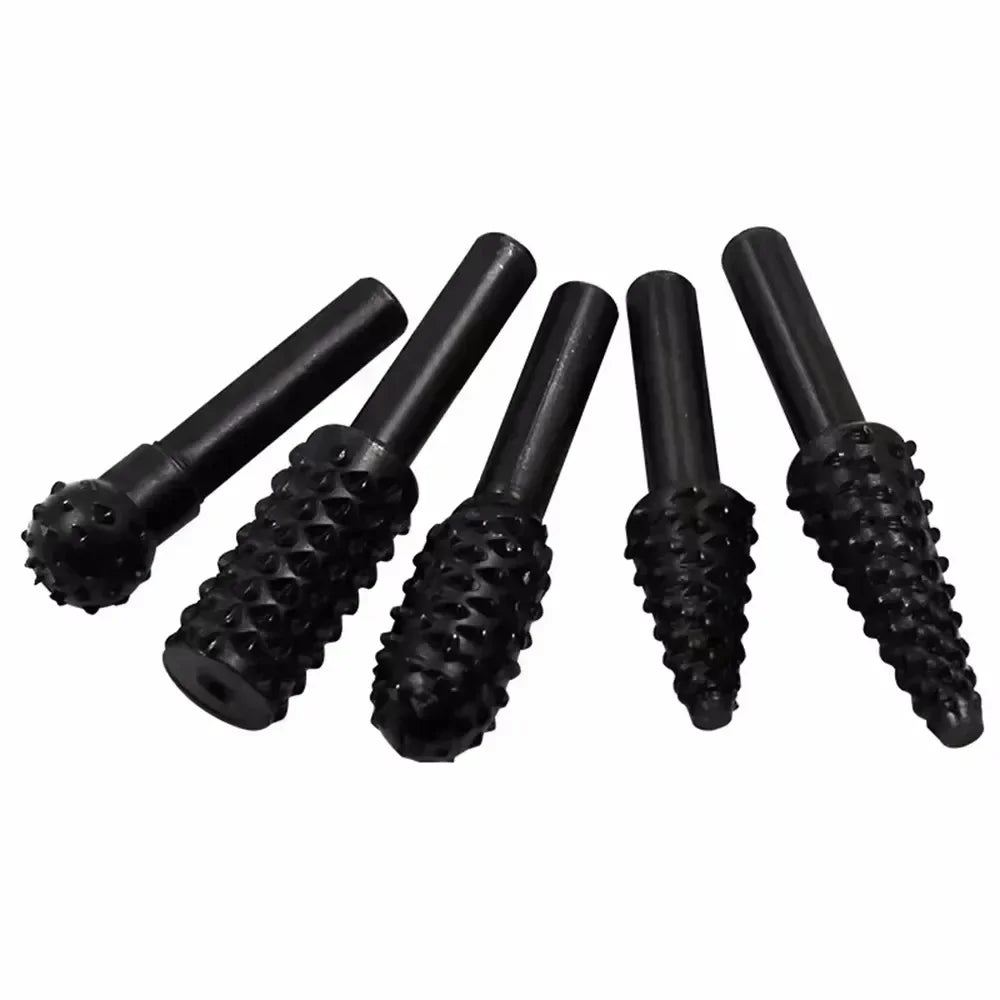 Drill Bit Set for Wood Carving, Drill Bit Grinder, Round Shank, Rotary Milling Cutter, 5Pcs, 1/4"