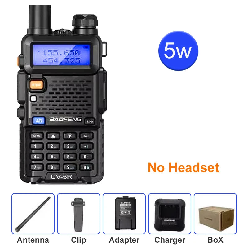 Baofeng UV-5R 5W Dual Band Handheld Walkie Talkie (Air Band Support)