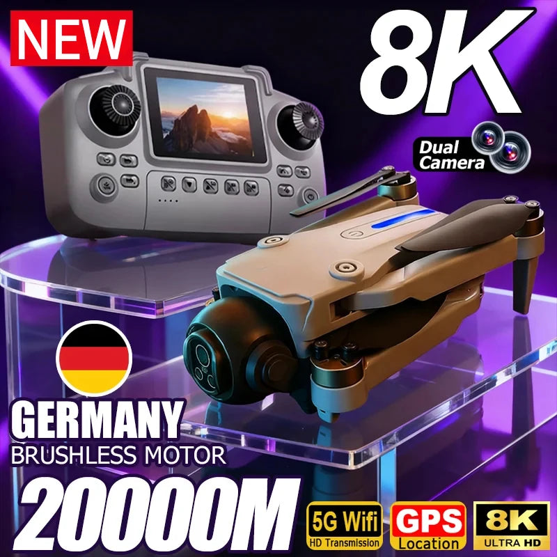 Drone 8K Aerial HD Dual-Camera Intelligent Obstacle Avoidance Brushless Power 5G WIFI Screen Remote Control GPS Drone Hot