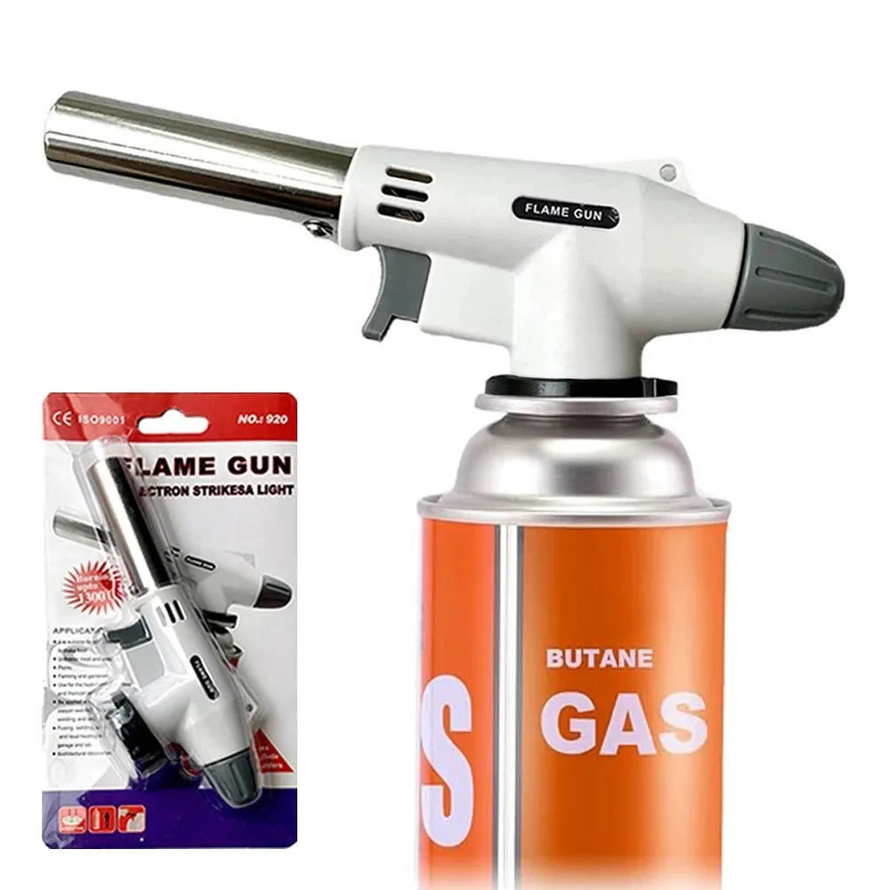 🔥 Butane Gas Torch with Auto Ignition – Adjustable Flame for Cooking, BBQ & Camping