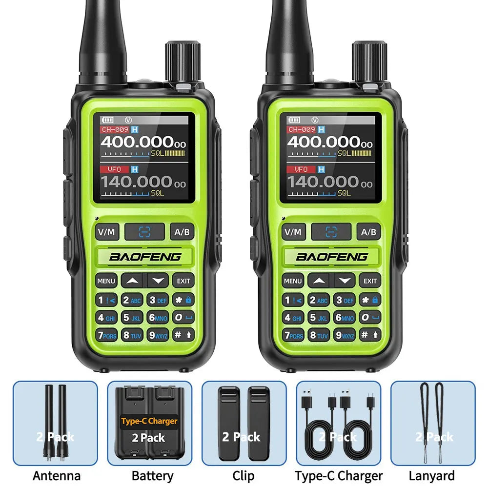 2-Pack Baofeng UV-5R Mini Dual Band Walkie Talkies (Bluetooth, Type-C, 999CH)