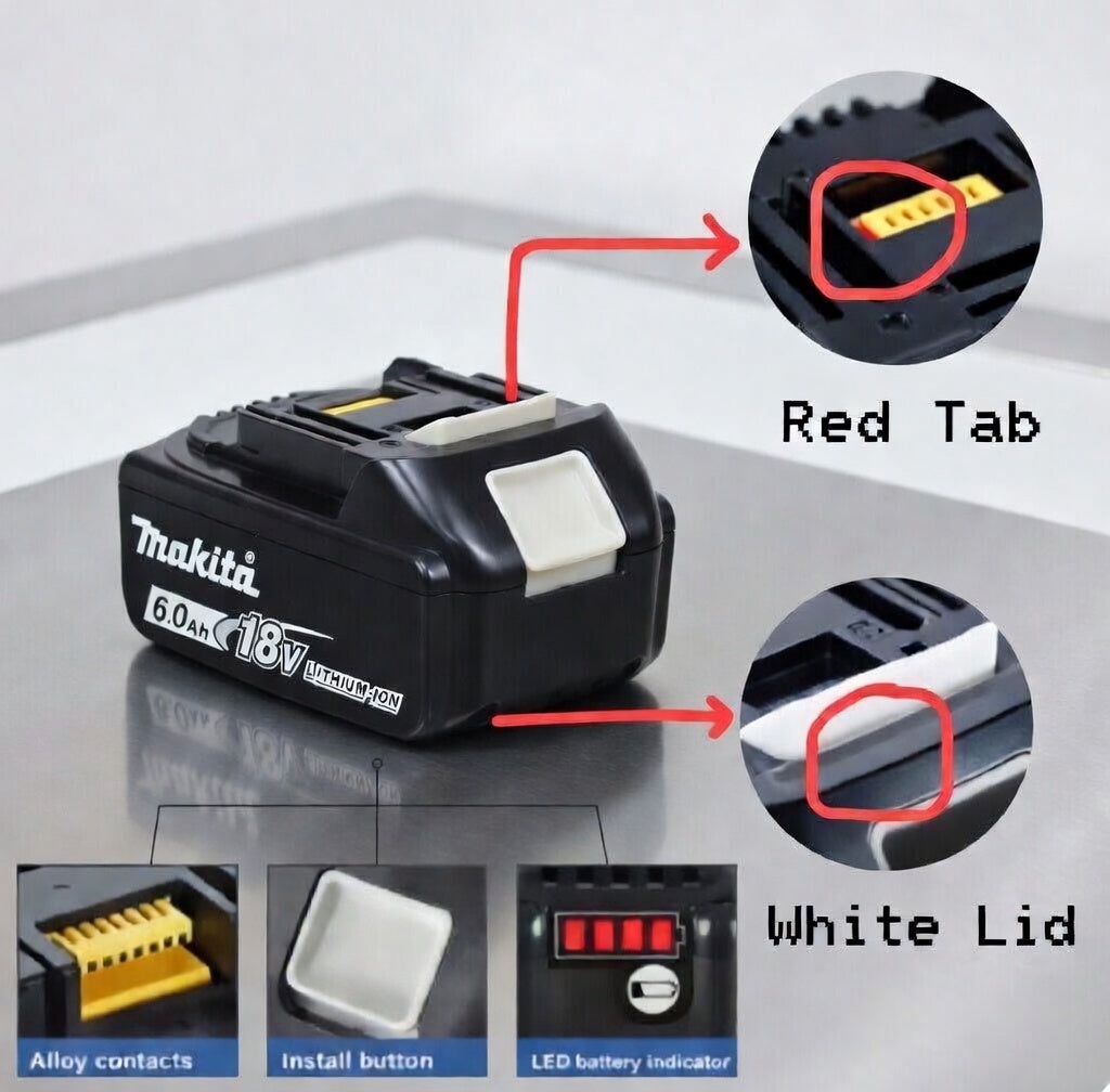 Makita 18V 6.0Ah Lithium-Ion Battery – High Capacity, Long-Lasting Power