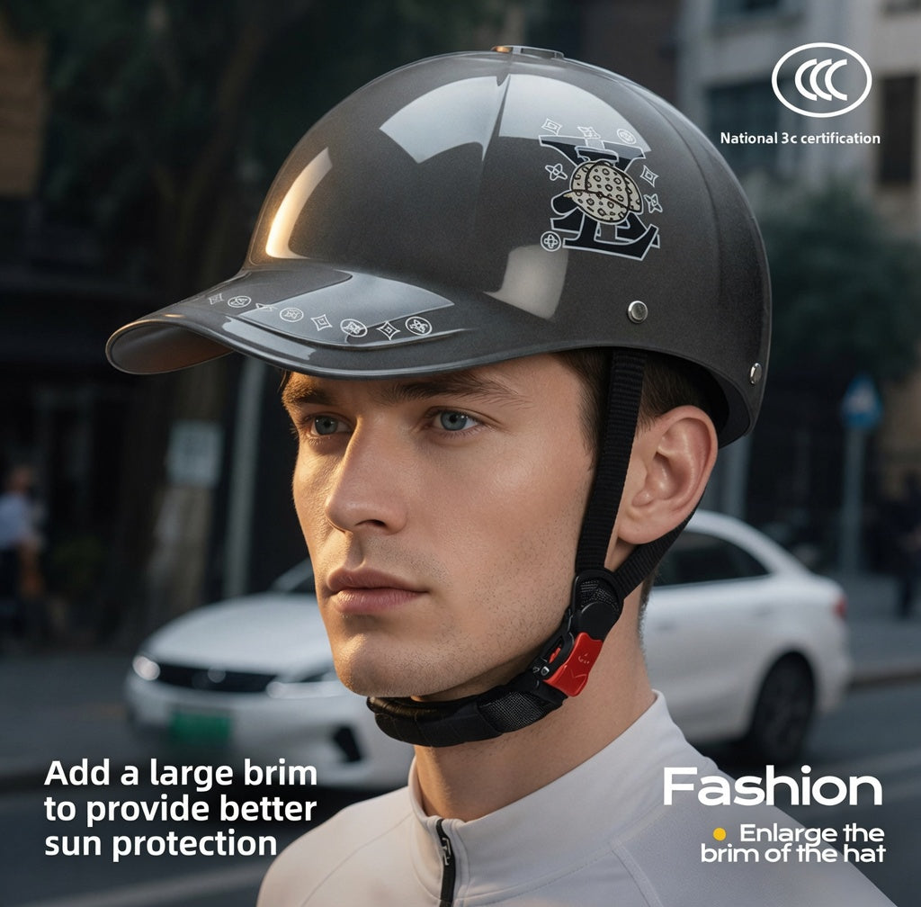 Motorcycle Half Helmet – Baseball Cap Style (Unisex, ECE/DOT Certified)