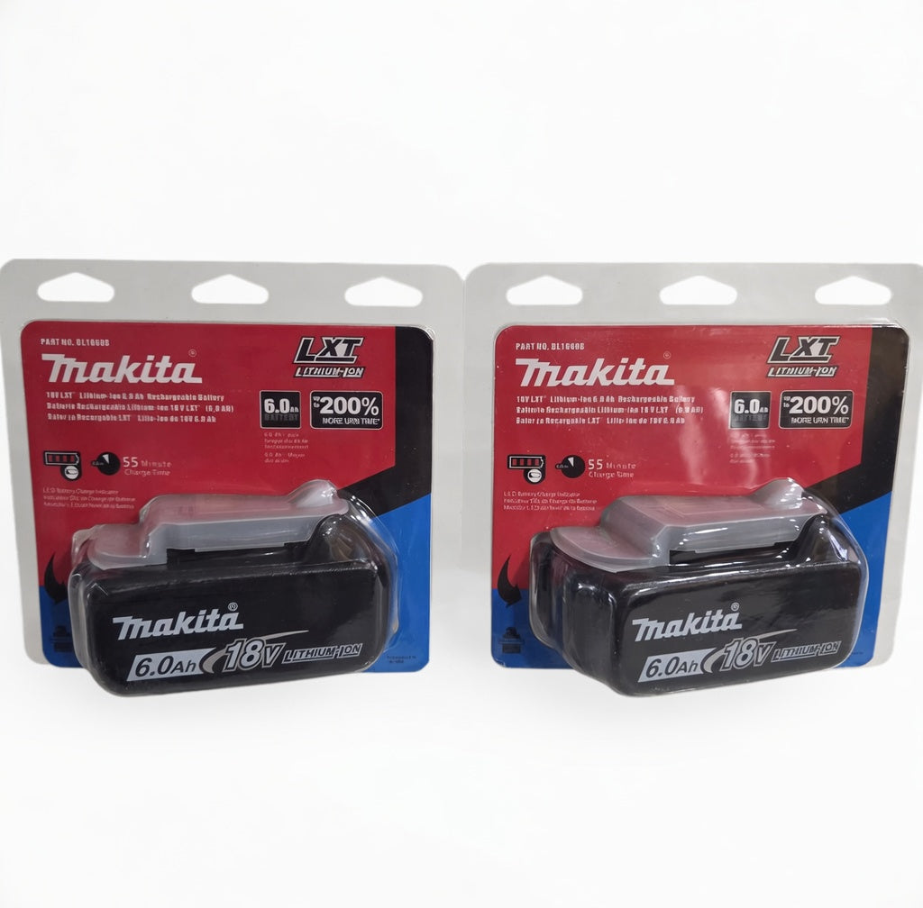 (2 packs) Makita LXT Lithium-Ion 18V 6.0Ah Batteries - High Capacity Professional Power Bundle