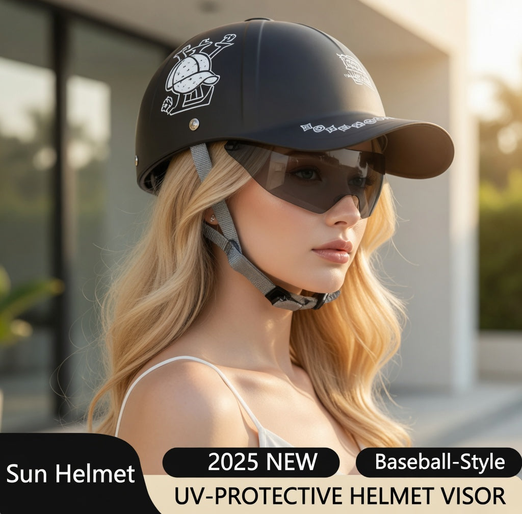 Motorcycle Half Helmet – Baseball Cap Style (Unisex, ECE/DOT Certified)