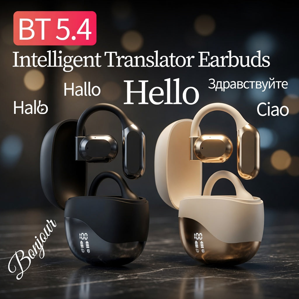 🎧 AI Real-Time Translator Earbuds (Bluetooth 5.4) – Instant Language Translation