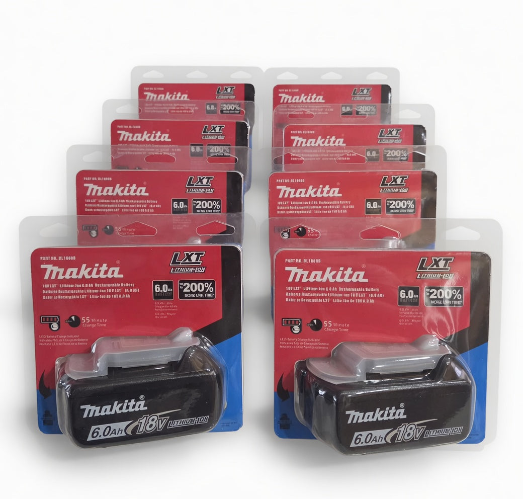 (8 packs) Makita LXT Lithium-Ion 18V 6.0Ah Batteries - High Capacity Professional Power Bundle